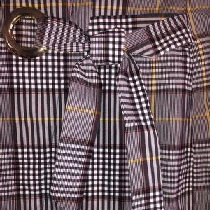 Black, white, yellow, & red plaided skirt!